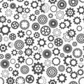 Seamless pattern with the image of various gears.